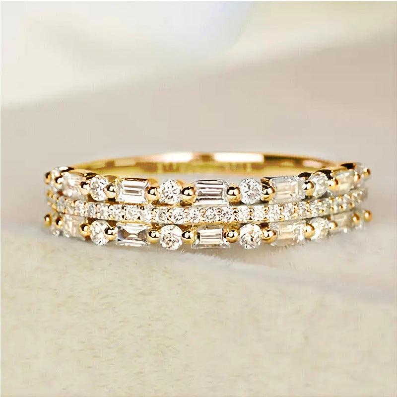 Three-layer Fine Circle Line Ring