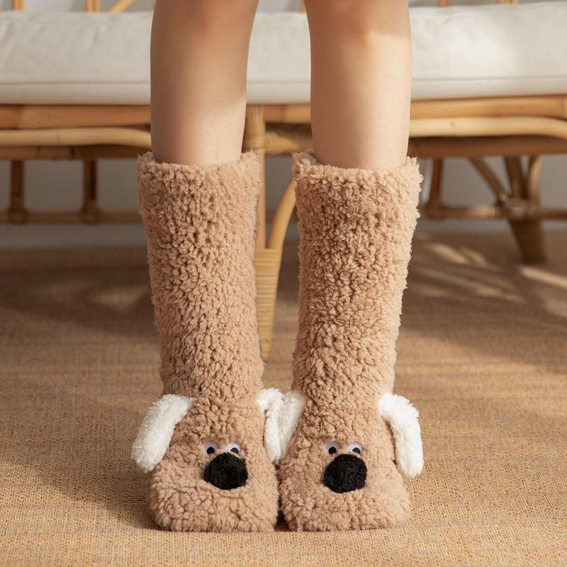 Winter Long Warm Non-slip Plush Cute Dog Socks