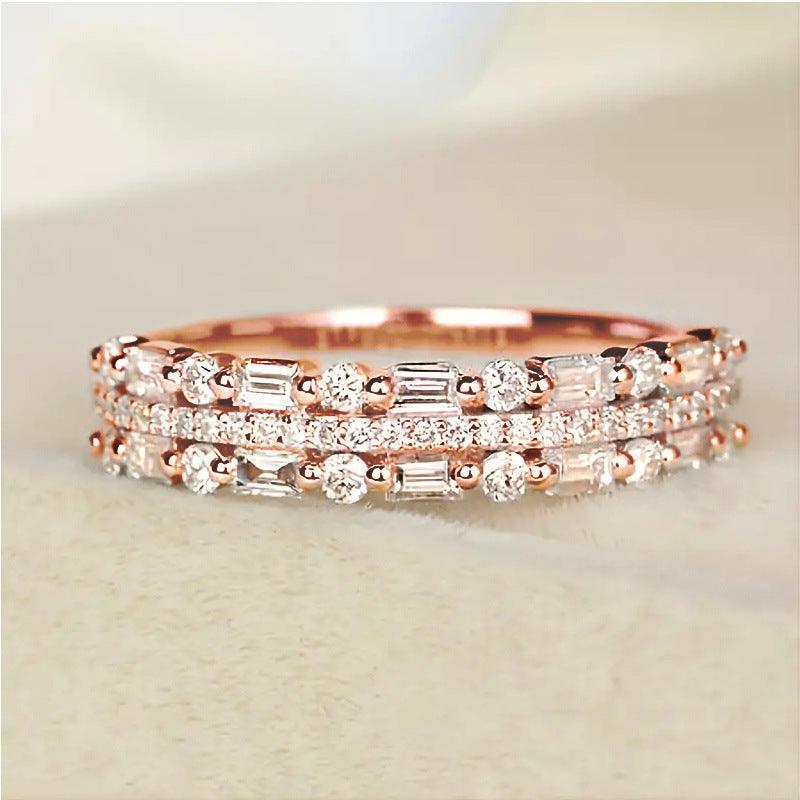 Three-layer Fine Circle Line Ring