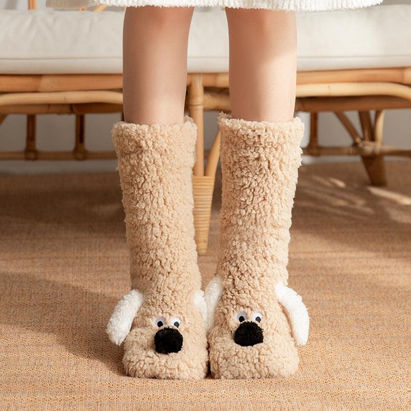Winter Long Warm Non-slip Plush Cute Dog Socks
