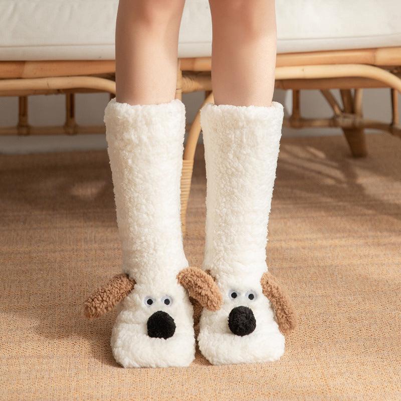 Winter Long Warm Non-slip Plush Cute Dog Socks