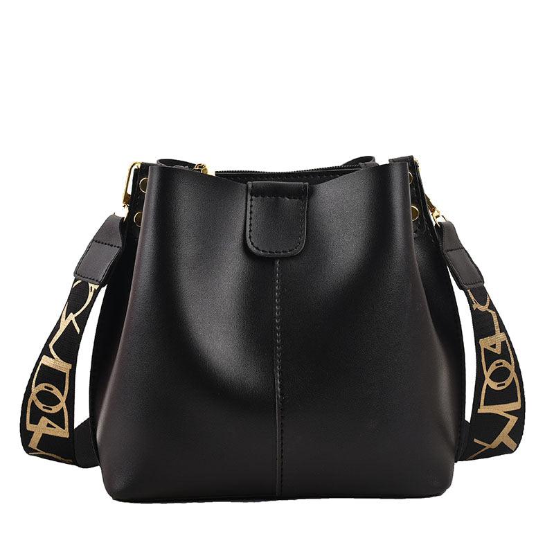 Simple Wide Shoulder Strap Bucket Bag - dfive's store