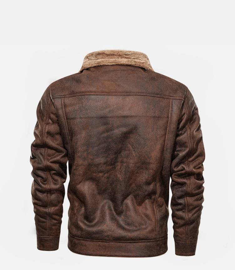 Fur Integrated Leather Jacket - dfive's store