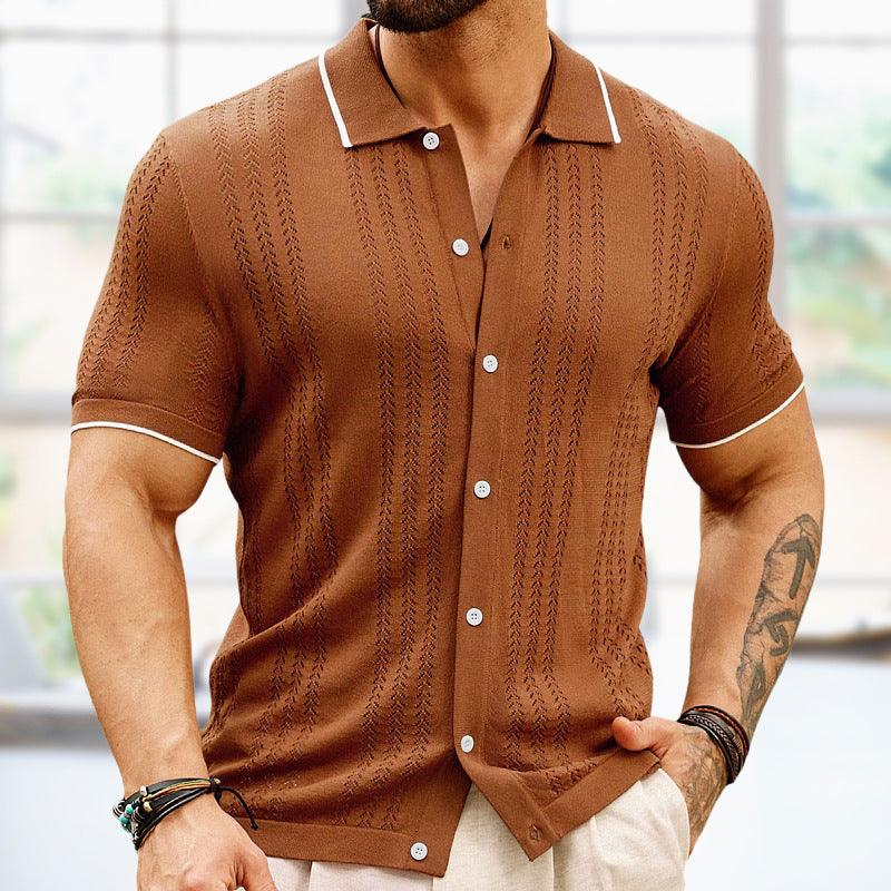 Short-Sleeved Shirt Summer Button Lapel - Dfive's Store