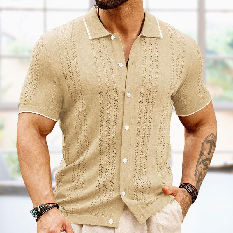 Short-Sleeved Shirt Summer Button Lapel - Dfive's Store