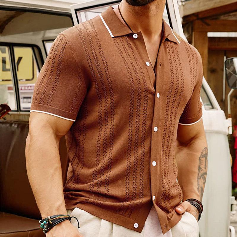 Short-Sleeved Shirt Summer Button Lapel - Dfive's Store