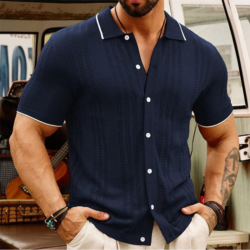 Short-Sleeved Shirt Summer Button Lapel - Dfive's Store