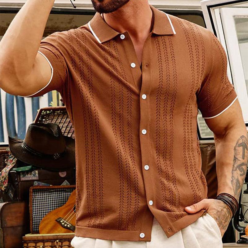 Short-Sleeved Shirt Summer Button Lapel - Dfive's Store