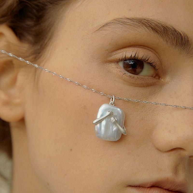 Square Baroque Pearl Pendant - dfive's store