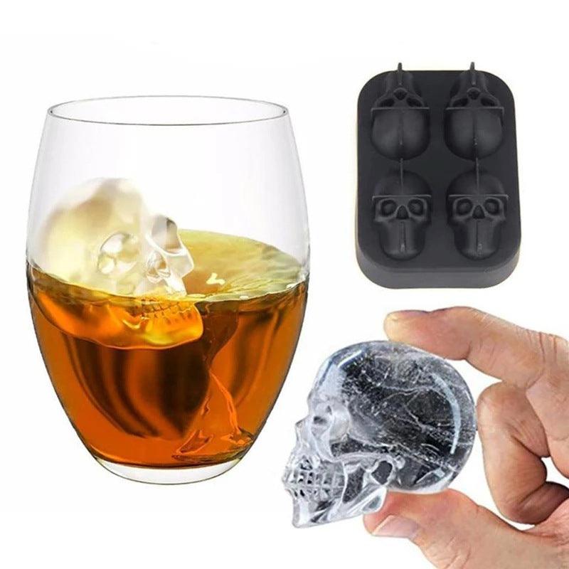 Unique 3-dimensional 4-Piece Silicone Skull Ice Cube Tray - Dfive's Store