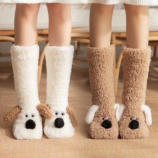 Winter Long Warm Non-slip Plush Cute Dog Socks