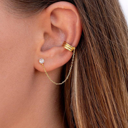 Fringed Zircon Stud Earrings - dfive's store