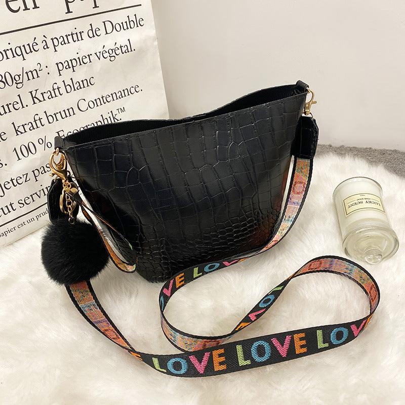 Shoulder Girdle Bucket Bag Lychee Pattern - dfive's store