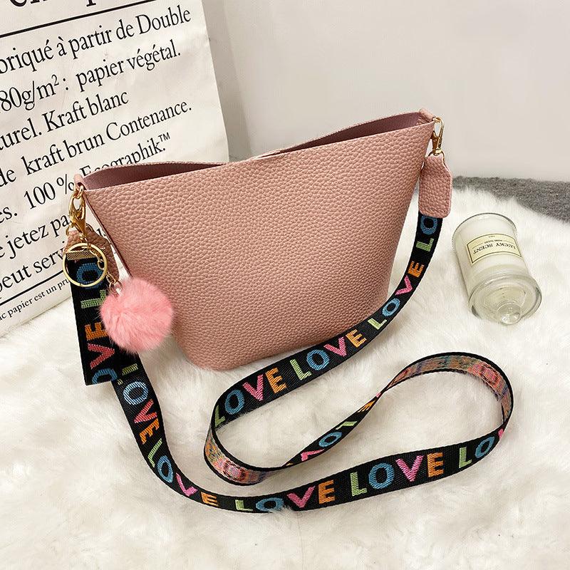 Shoulder Girdle Bucket Bag Lychee Pattern - dfive's store
