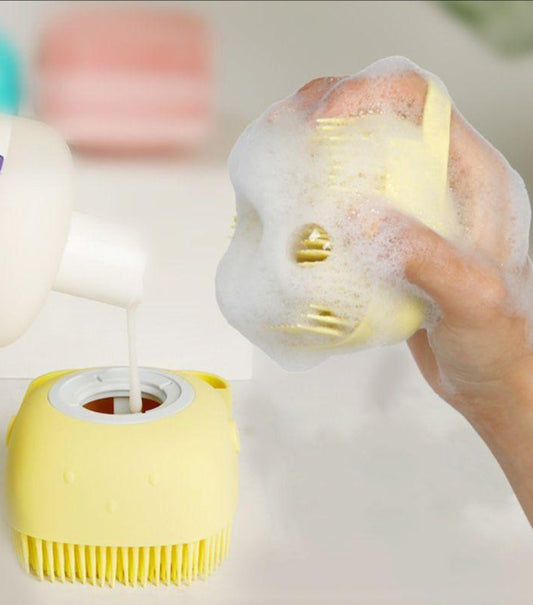 Soft Silicone Bristles Bath Brush Comb Scrubber Shampoo Dispenser - Dfive's Store
