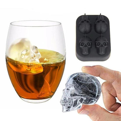 Unique 3-dimensional 4-Piece Silicone Skull Ice Cube Tray - Dfive's Store