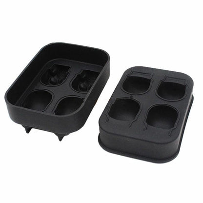 Unique 3-dimensional 4-Piece Silicone Skull Ice Cube Tray - Dfive's Store