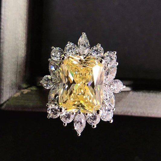 Yellow Diamond Zircon Ring - dfive's store